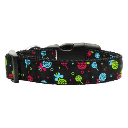 UNCONDITIONAL LOVE Lollipops Nylon Ribbon Collar Black Medium UN742419